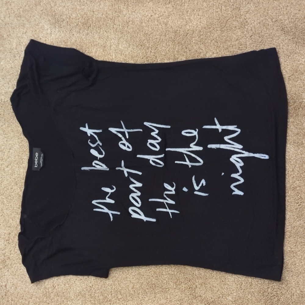 Bebe Black Graphic Tee